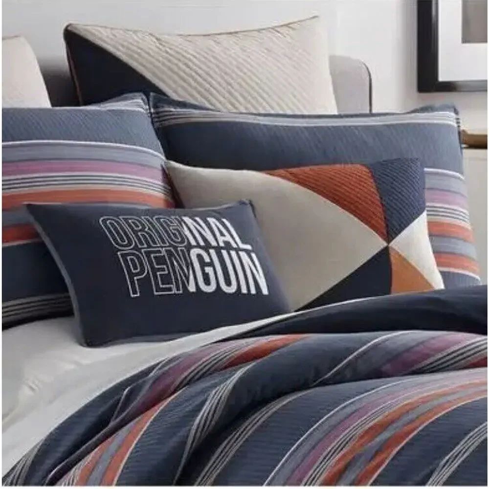 Original Penguin OWEN European Euro Pillow Sham In Navy 26 X 26 Munsingwear